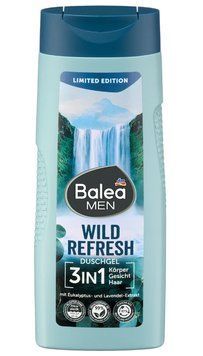 Гель для душу Balea Men Wild Refresh 3in1, Для чоловіків, З екстрактом евкаліпта і лаванди, 300 ml 1033523 фото