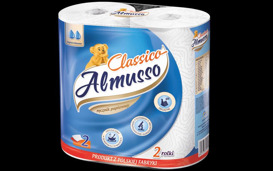 Паперовий рушник Almusso Classico, 2-шаровий, 10 м, 2 шт. 00000001322 фото