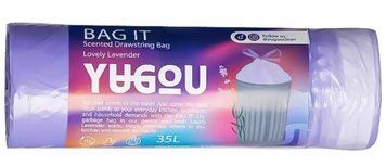 Ароматизовані пакети для сміття з ручками YuGou Lovely Lavander, з ароматом лаванди, 35 л, 15 шт. 00000003353 фото