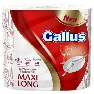 Паперовий рушник GALLUS Maxi Long, 2-шаровий, 60 м 00000002959 фото