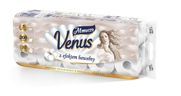 Туалетний папір Almusso Venus, 3-шаровий, З ефектом бавовни, 10 шт. 00000001712 фото