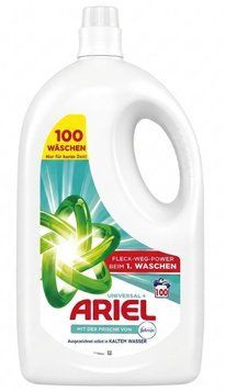 Гель для прання ARIEL Universal +, Універсальний, 100 прань, 4500 ml. 00000003710 фото