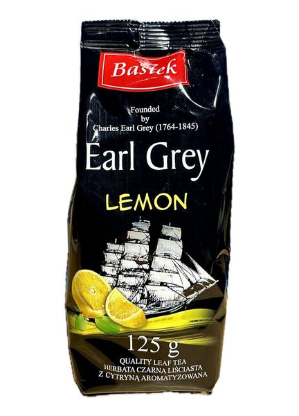 Чай листовий Bastek Earl Grey Lemon, Чорний з лимоном, 125 g 022026 фото