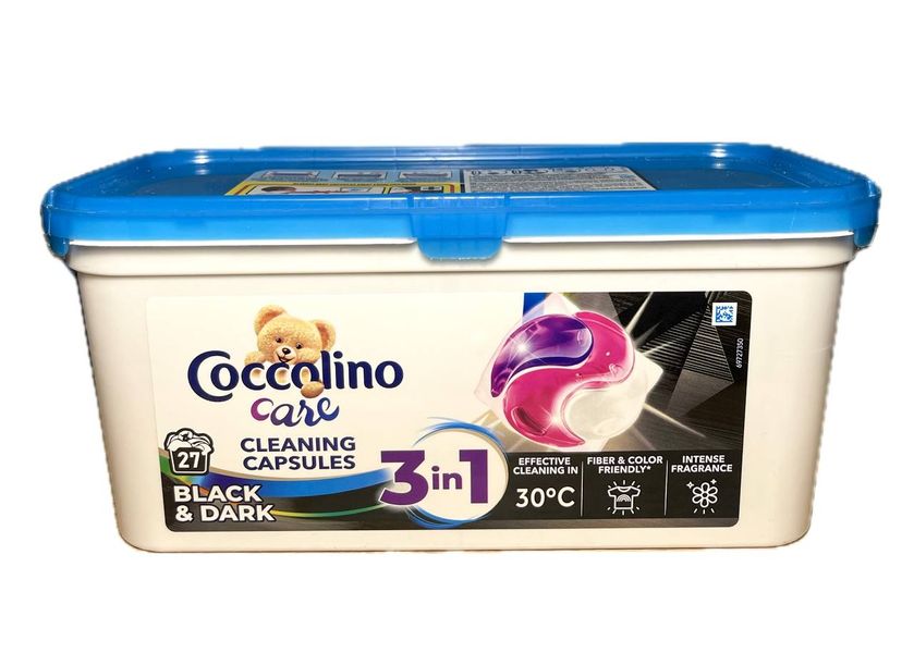 Капсули для прання Coccolino Black & Dark 3in1 , Для чорних та темних тканин, 27 шт. 69727349 фото