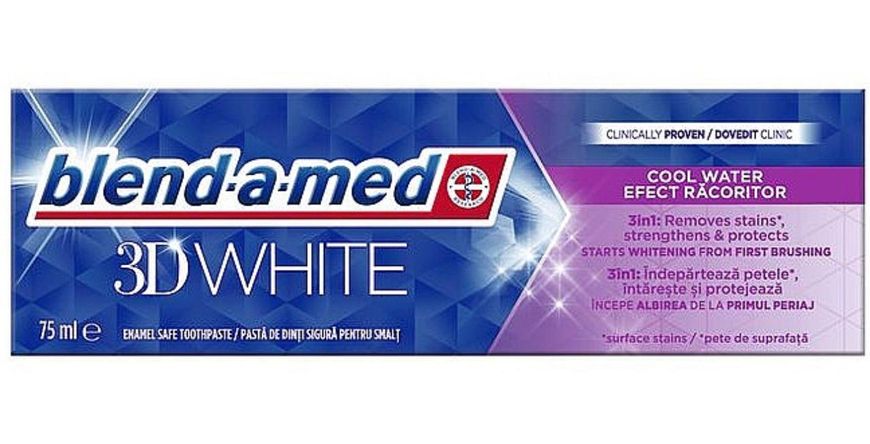 Зубна паста Blend-A-Med 3D White Cool Water, Відблююча, 75 ml 2291028880 фото