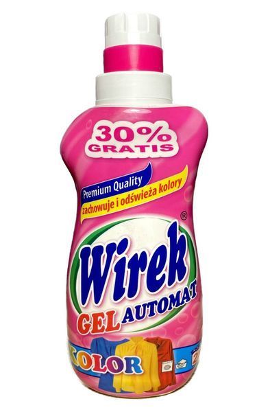 Гель для прання Wirek Color Gel Automat, Для кольорового, 21 прань, 1 L 00000000075 фото