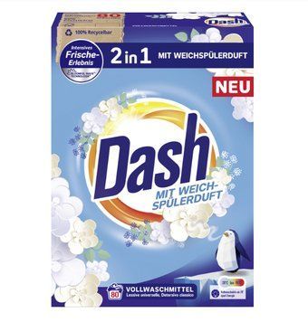 Порошок для прання Dash 2in1, Універсальний, 80 прань, 4,8 кг 00000002363 фото