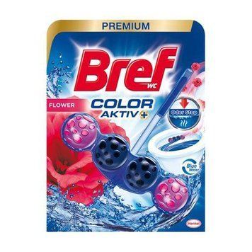 Туалетний блок Bref Color Aktiv, Квіти, Синя вода, 1 шт. 00000002012 фото