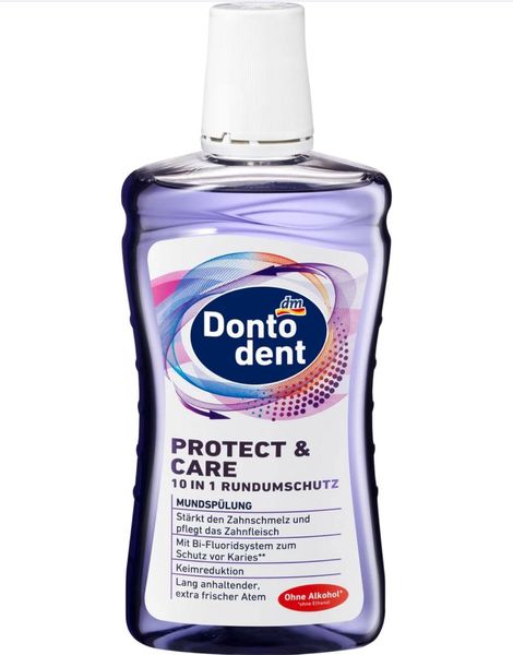 Ополіскувач для ротової порожнини Dontodent Protect&Care 10in1, Універсальний захист, 500 ml 341281 фото