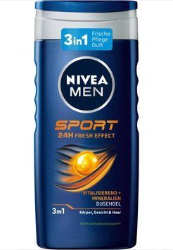 Гель для душу NIVEA Men Sport 24H fresh 3in1, Для чоловіків, 500 ml 24812090 фото