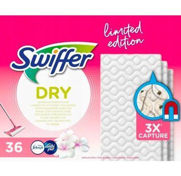 Змінні сухі серветки для швабри Swiffer DRY Pink, Квітковий аромат, Для сухого прибирання, 36 шт. 00000002565 фото