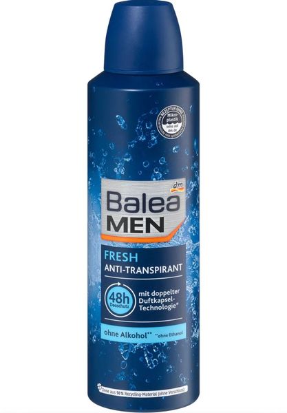 Антиперспірант-спрей для чоловіків Balea MEN Fresh, 200 ml 00000000888 фото