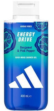 Гель для душу Adidas Men Energy Drive, Для чоловіків, Бергамот та рожевий перець, 400 ml 2321M1 фото