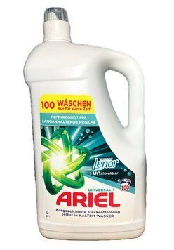 Гель для прання Ariel Universal +, Touch Of Lenor, Універсальний, Аромат Lenor, 100 прань, 4500ml 00000002547 фото