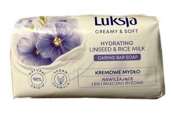 Тверде крем-мило Luksja, Льон та молочко рису, 90 g 00000000776 фото