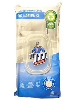 Серветки вологі для прибирання ванної кімнати Mr.Magic, 60 шт. 2305229601 фото