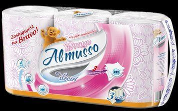 Паперовий рушник Almusso Bravo, Рожевий, 3-шаровий, 3 шт. 00000003117 фото
