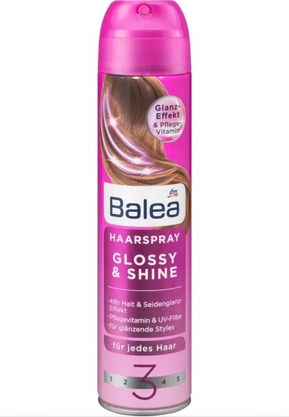 Лак для волосся Balea Glossy & Shine №3, Шовковистий блиск, 300 ml 00000000009 фото