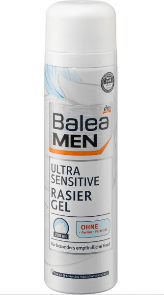 Гель для гоління Balea MEN Ultra Sensitive, Для чутливої шкіри, 200 ml 00000001919 фото