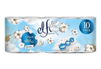 Туалетний папір elfi fantasy Cotton Shiro, 3-шаровий, 10 шт. 00000002868 фото