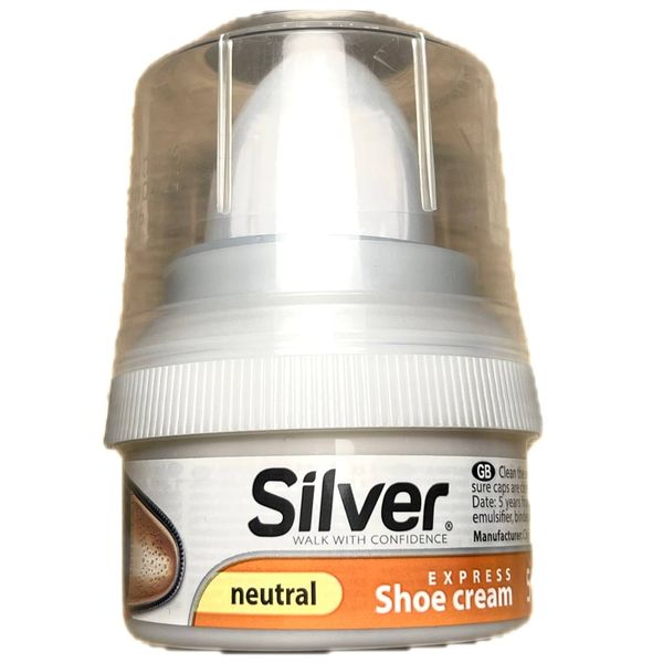 Крем-блиск для взуття з губкою Silver Neutral, Безколірний, 50 ml KS2001-03 фото