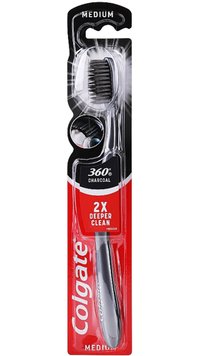 Зубна щітка Colgate 360 Black, Medium, Середньої жорсткості. P18352674 фото