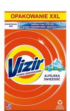 Порошок для прання Vizir Alpejska świeżość, Для білих і світлих тканин, 60 прань, 3,3 кг 00000002619 фото