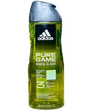 Гель для душу Adidas Men Pure Game 3in1, Для чоловіків, Глибокий аромат димної деривини, 400 ml 2321M1 фото
