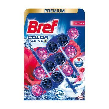 Туалетний блок Bref Color Aktiv +, Квітковий, Синя вода, 3 шт. 00000003020 фото