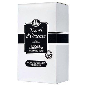 Парфумоване тверде крем-мило Tesori d`Oriente Muschio Bianco, Аромат білого мускусу, 125 g 00000000799 фото