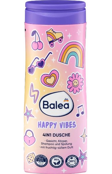 Гель для душу Balea Kids Happy Vibes 4в1, Для дітей, 300 ml 00000002223 фото