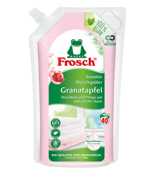 Кондиціонер для білизни Frosch Sensitive, Гранат, Гіпоалергенний, 40 прань, 1000 ml 00000002122 фото