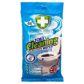 Серветки вологі для прибирання унітазу Green Shield Toilet Cleaning Wipes, 40 шт. 00000002424 фото