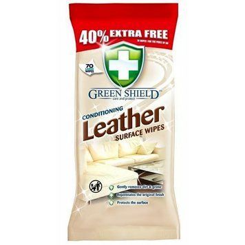 Серветки вологі Green Shield Leather Wipes, Для очищення штучної та натуральної шкіри, 70 шт. 00000002074 фото