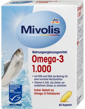 Капсули Mivolis Omega-3 1000, 60 шт. 85 g 00000001327 фото