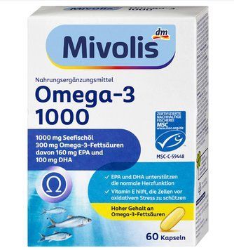 Капсули Mivolis Omega-3 1000, 60 шт. 85 g 00000001327 фото