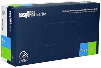 Рукавички нітрилові ZARYS easyCARE, Непудрені, Розмір L, 100 шт. 00000002000 фото