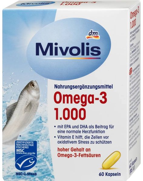 Капсули Mivolis Omega-3 1000, 60 шт. 85 g 00000001327 фото