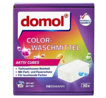 Таблетки для прання domol Aktiv Cubes, Для кольорового, 30 шт. 00000002676 фото