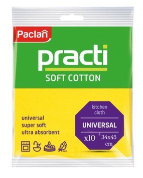 Серветки для прибирання Paclan Practi Soft Cotton, Універсальні кухонні, 10 шт. 00000003076 фото