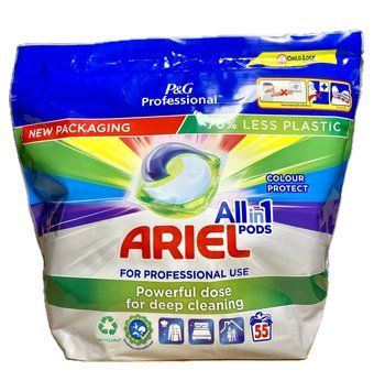 Капсули для прання Ariel Allin1 Pods Color Protect For Professional Use, Для кольорового, 55 шт. 90212170 S725 фото