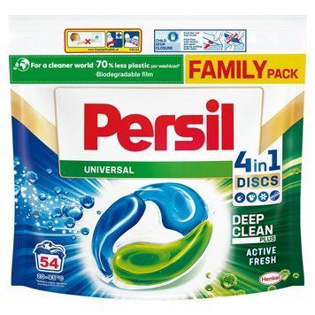 Капсули для прання Persil 4in1 Discs Deep Clean Active Fresh, Універсальні, 54 шт. 00000002077 фото