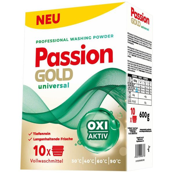 Порошок для прання Passion GOLD Professional Universal, Універсальний, 10 прань, 600 г 00000000135 фото