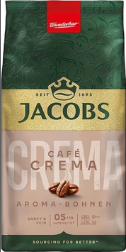 Кава в зернах Jacobs Cafe Crema, Aroma-Bohnen, 100% Арабіка, 500 g 10030316 фото