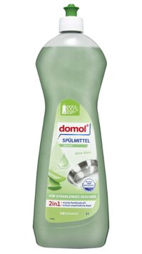 Засіб для ручного миття посуду domol Aloe Vera 2in1, Для чутливої шкіри рук, 1 L 00000002128 фото