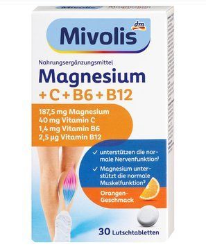 Пастилки Mivolis Magnesium + Vitamin C + Vitamin B6 + B12, 30 шт., 45 г 00000003327 фото