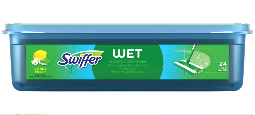 Вологі серветки Swiffer, Зі свіжим цитрусовим ароматом, 24 шт. 00000001928 фото