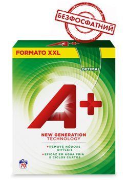 Порошок для прання A+ Optimal, Універсальний, 70 прань, 4,2 кг 00000002431 фото