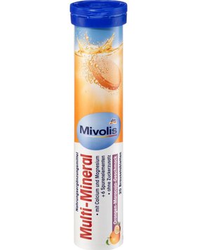 Таблетки шипучі Mivolis Multi-Mineral, Мультимінеральні, З апельсиново-маракуйним смаком,20 шт. 82 g 00000001338 фото