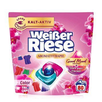 Капсули для прання Wei&szlig;er Riese Trio-Caps Aromatherapia, Для кольорового, Аромат орхідеї, 80 шт. 00000002679 фото